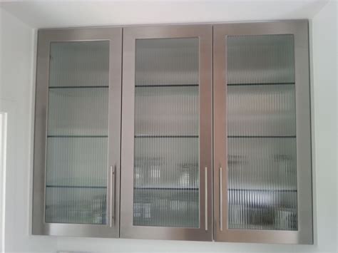 stainless steel glass cabinet|glass door metal cabinet.